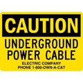 Model OSHA Warning Sign - Caution Underground Power Cable